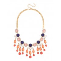 Floral Fringe Bijoux Bauble Bib Necklace